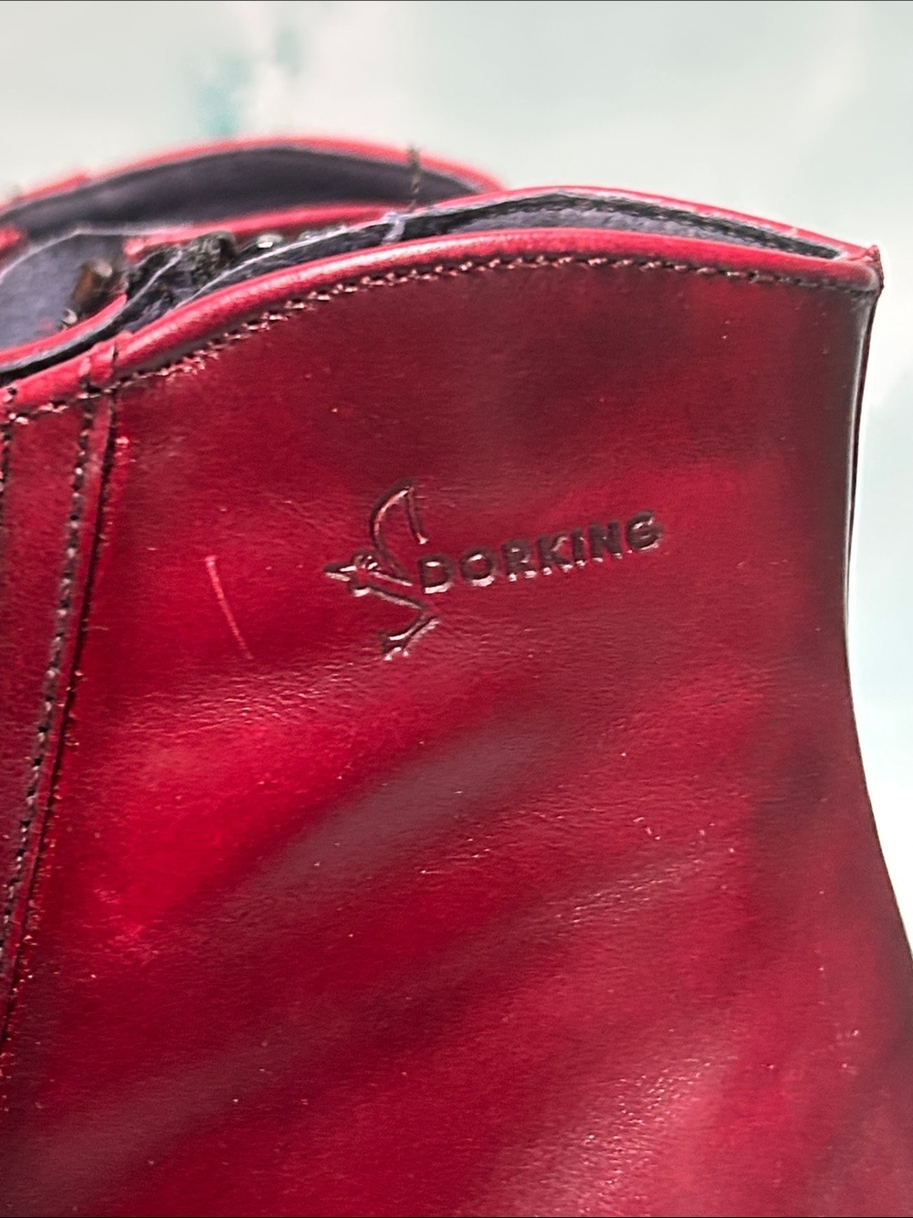 DORKING Women's Red Leather Ankle Boots LEXI Size 36 - Picture 3 of 9